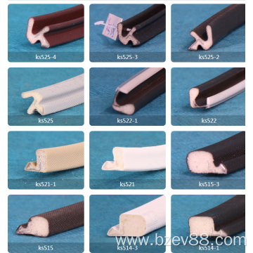 Rubber sealing strip for wooden doors